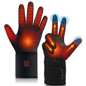Heated Black Gloves for Cold Weather 049